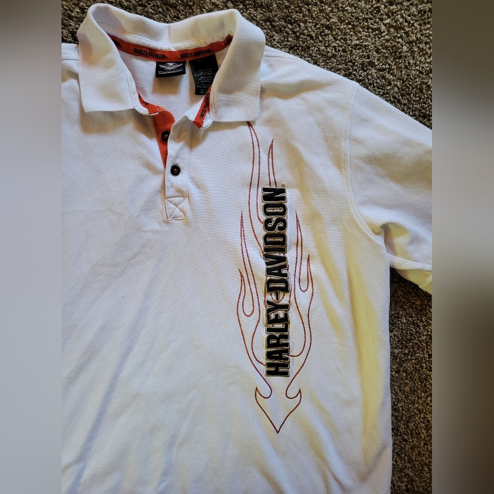 Genuine Harley Davidson Polo Mens Shirt 1/4 Button Front 2XL